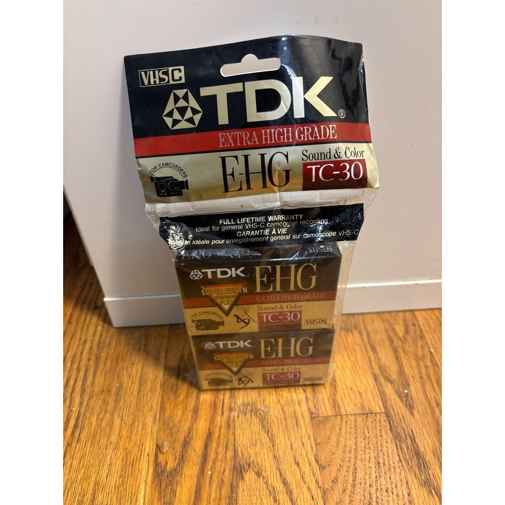 TDK VHS-C TC-30 Extra High Grade EHG 2-Pack New Sealed Blank‎ Video Tapes Japan